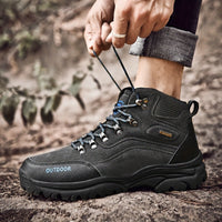 Winterschuhe Herren | Hoher Schnitt Outdoor Stiefel Mit Schnürung in Grau 1