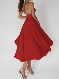 Glamouröses Ärmelloses Pailletten-Kleid für Damen mit Federn in Rot