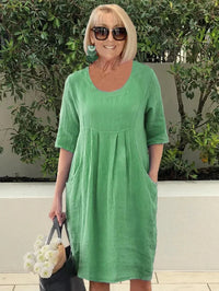 Liese | Sommerkleid mit Taschen in Grün