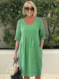 Bridget - Lockeres Kleid mit Taschen in Grün