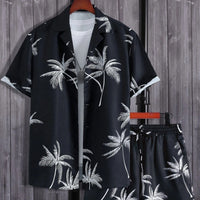 Frank | Herren Tropical Sommerhemd Set in Schwarz