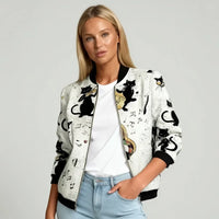 Barbara | Damen Lässiger Bomber Übergangsjacke in Weiß