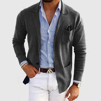Moderne Herren Strickjacke | Leichter Cardigan Mit Taschen in Dunkelgrau
