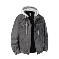 Fabian | Herren Jeansjacke mit Kapuze in Grau