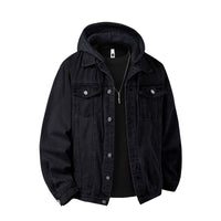Fabian | Herren Jeansjacke mit Kapuze in Schwarz