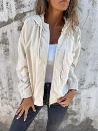 Adelaida | Lässige Kapuzenjacke mit Reißverschluss in Weiß