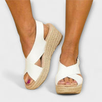 Elegante Espadrille-Sandalen in Weiß