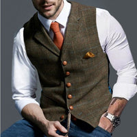 Felix | Herren Slim-Fit Tweed Gilet mit Brusttasche in Braun