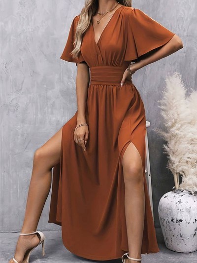 Macy | Festlich Kleid Braun | Midi