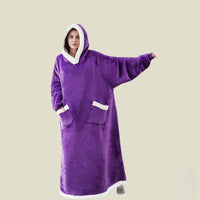 Flauschige Kapuzendecke für Männer und Frauen - Ray in Lila