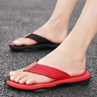 Romel | Herren Flip Flops | Bequeme in Rot-Schwarz