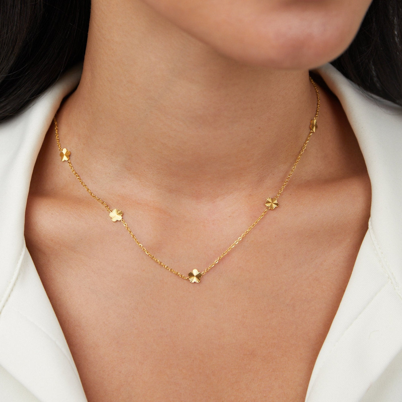 Flower Power Goldkette Halskette