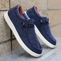 Sebastian | Flache Sohle Elastische Schnürung Loafer in Marineblau