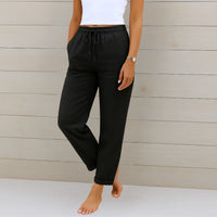 Ellaine | Leinen-Stretchhose in Schwarz