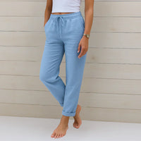 Ellaine | Leinen-Stretchhose in Blau