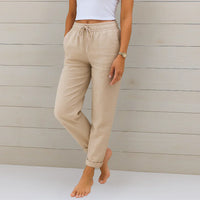 Ellaine | Leinen-Stretchhose in Creme