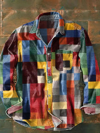 Franz | Herren Langarm Patchwork Hemd in Bunt