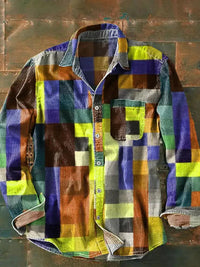 Franz | Herren Langarm Patchwork Hemd in Gelb