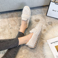 Frauen Plüsch Hausschuhe Schuhe - Hertha in Beige