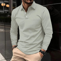 Frederik | Herren Langarm-Poloshirt in Grau