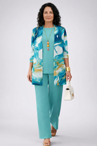 Galena | Elegantes 3-teiliges Casual-Set in Blau