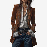 Frieda | Damen Anspruchsvoller Reißverschluss Blazer in Braun