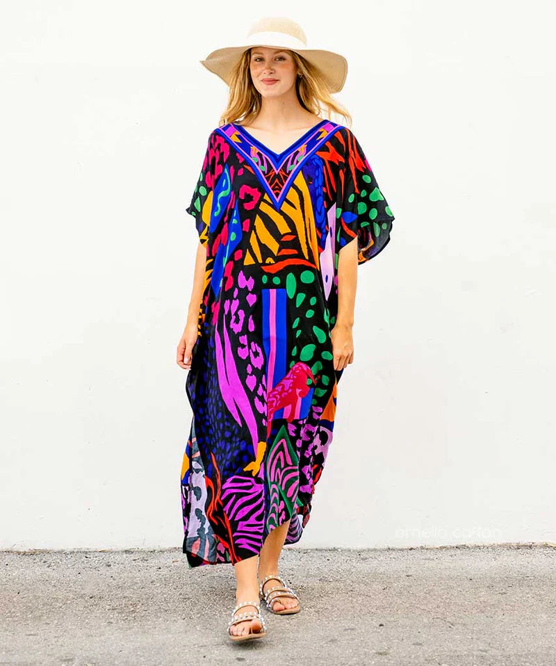 Liliana – Sommerkaftan aus Baumwolle und Leinen