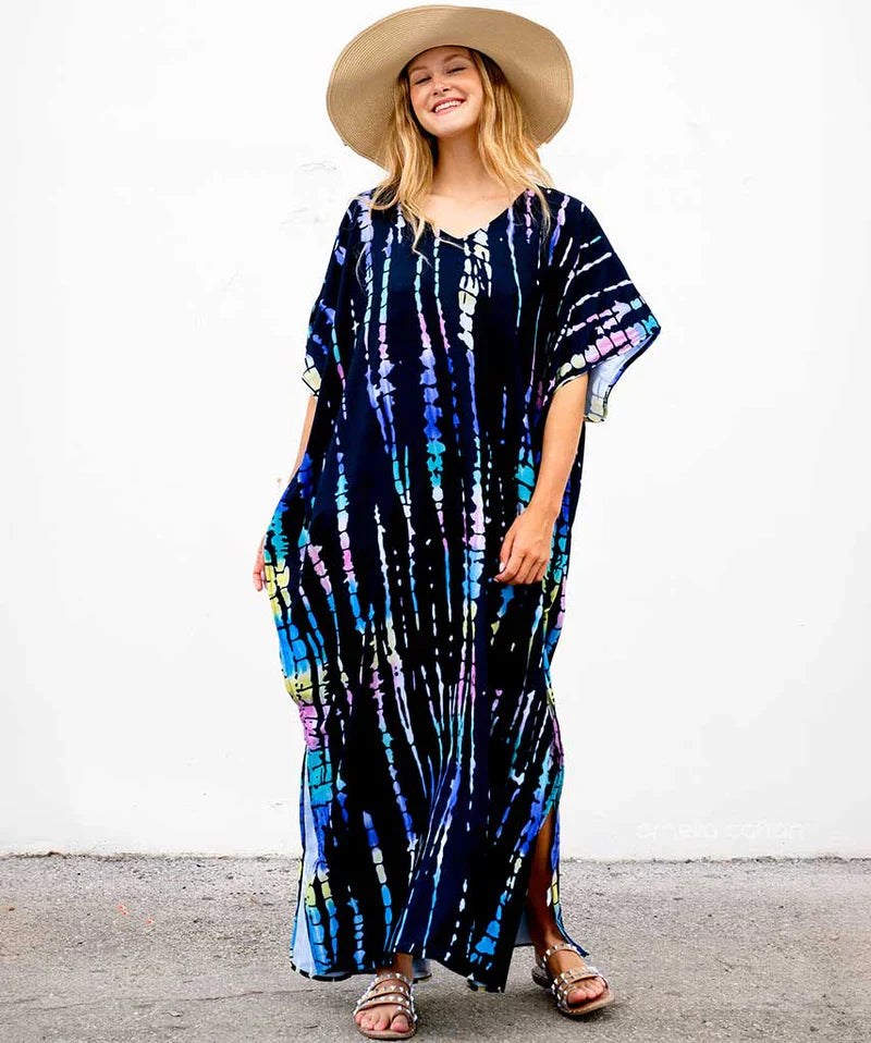 Kalina  – Sommerkaftan aus Baumwolle und Leinen