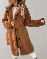 Gemütliche und bequeme dicke Jacke für Frauen - Gustava in Braun
