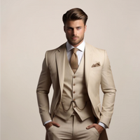 Georg | Herren Dreiteiler Anzug festlich in Beige