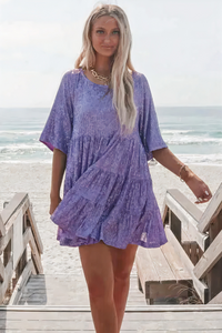 Glamouröses Pailletten Partykleid für Damen | Mini in Lavendel