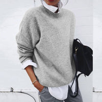 Damen Lässig Langarm Pullover | Warm in Grau