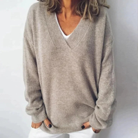 Greta | Kuscheliger V-Ausschnitt Pullover in Beige