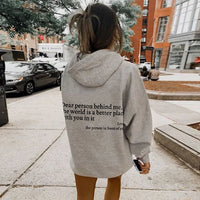 Übergroßer warmer Kapuzenpullover in Grau