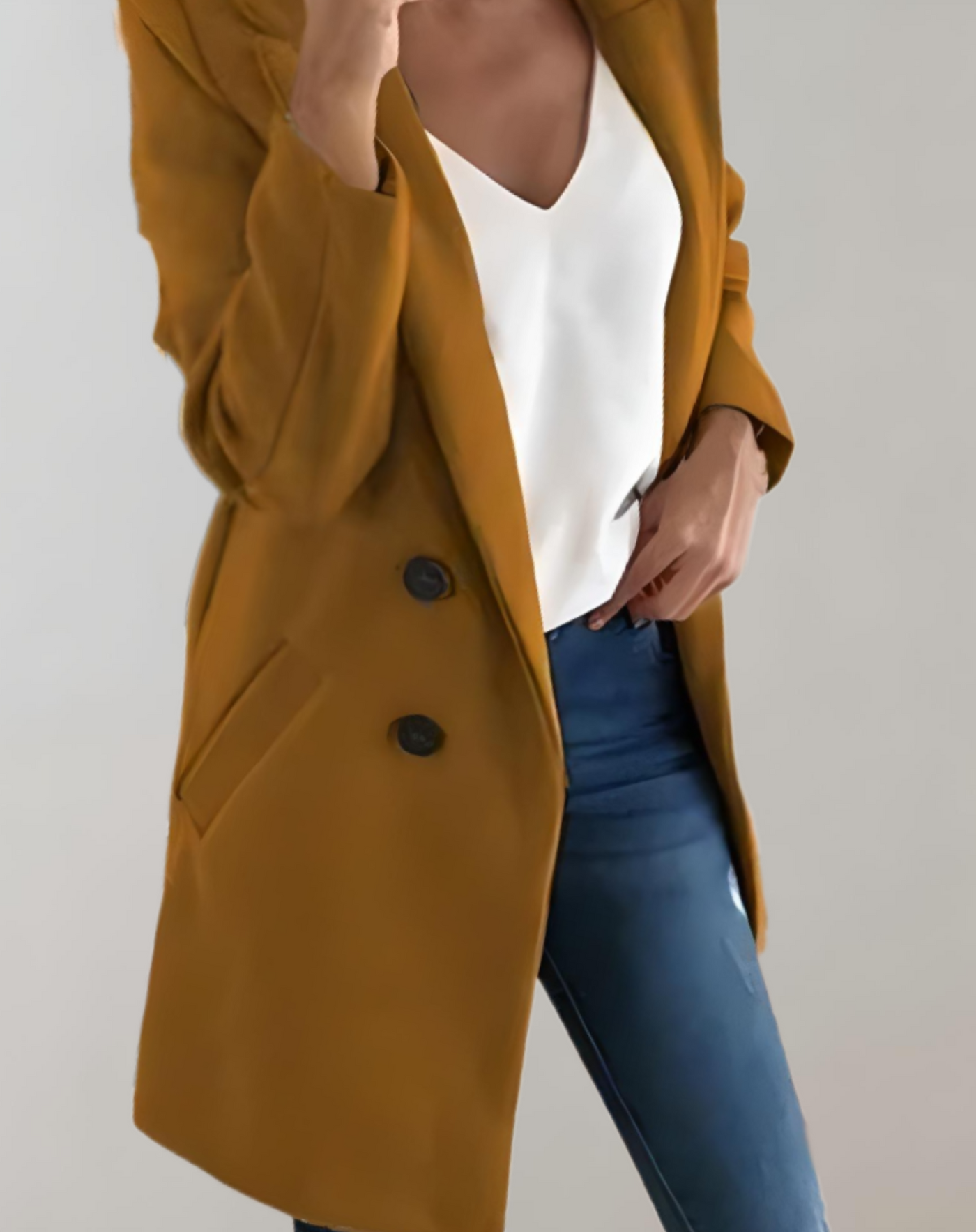 Heide -  Gut sitzende lange Manteljacke