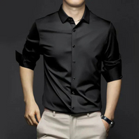 Steven | Hemd Herren Slim Fit | Langarm in Schwarz