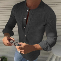 Rampaul | Hemd Herren Slim Fit | Langarm in Schwarz