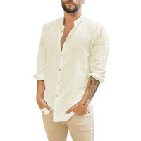 Liam | Hemd Sommer Herren | Langarm in Beige