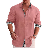 Jayson | Hemd Weiß Herren | Langarm in Rosa