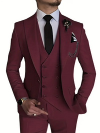 Glenbert | Herren Anzug Komplett Set | Elegant Outfit in Rot