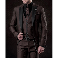 Delfin | Herren Anzug Komplett Set | Hochzeit Outfit in Kaffee
