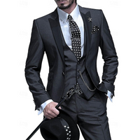 Delfin | Herren Anzug Komplett Set | Hochzeit Outfit in Schwarz