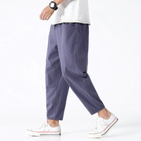 Geroald | Herren Baggy Hose | Beige in Blaugrau