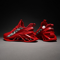Mike | Herren Bequeme Sportschuhe | Weiß in Rot
