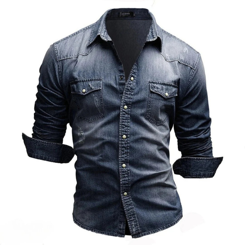Herren bequemes Jeanshemd | Langarm