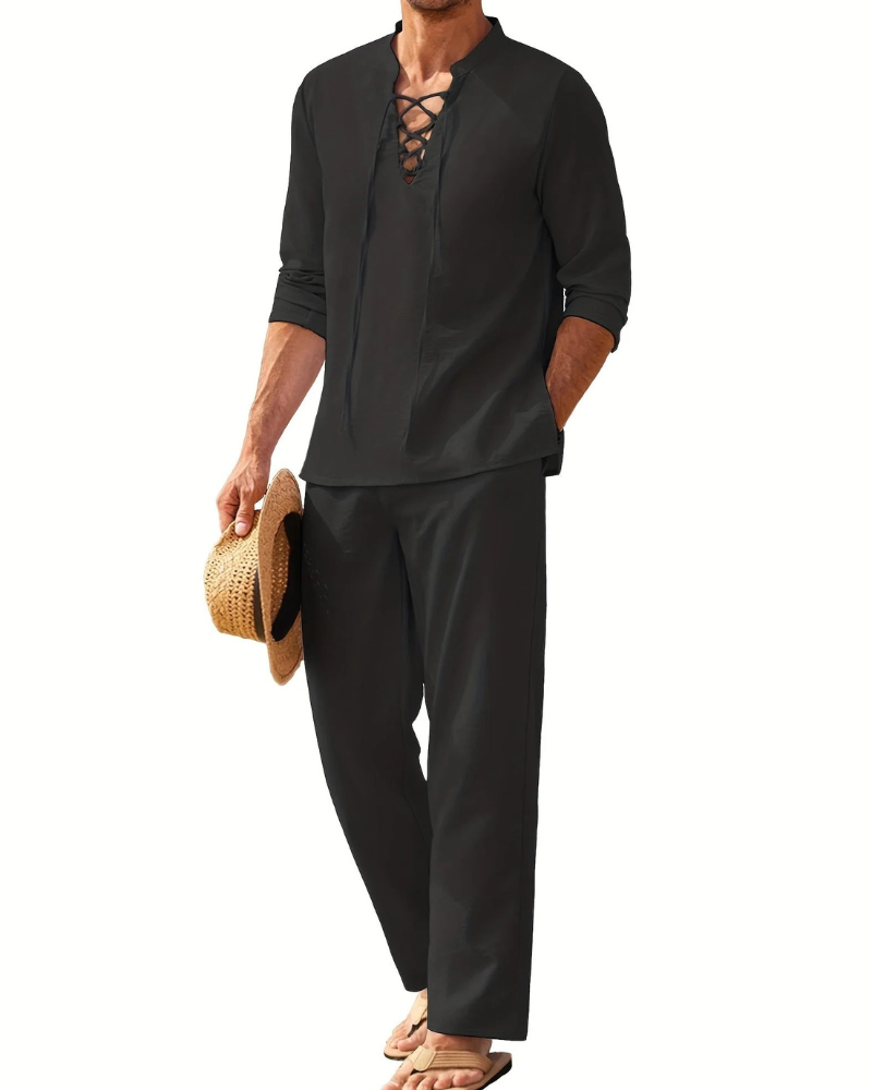 Herren bequemes Oberteil- und Hosen-Sommer-Set | Moderner