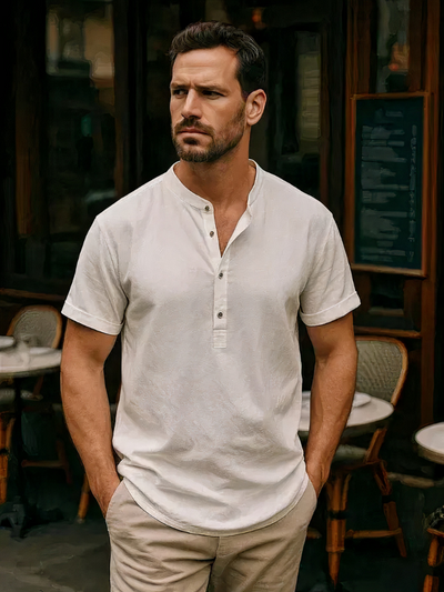 Herren bequemes Urlaubshemd | Kurzarm