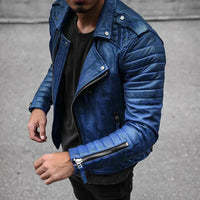 Roan | Herren Biker Jacke | Braun in Blau