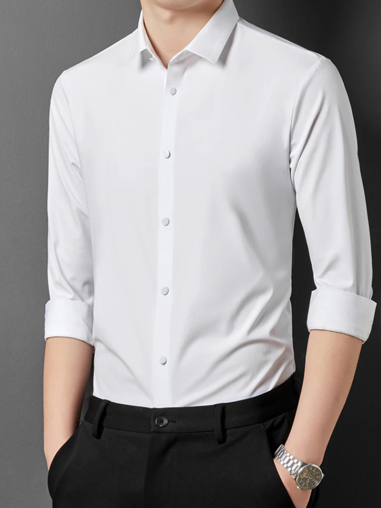 Herren bügelfreies Businesshemd | Langarm
