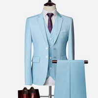 Thomas | Herren Hochzeit Anzug | mit Weste in Hellblau
